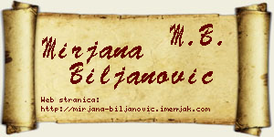 Mirjana Biljanović vizit kartica